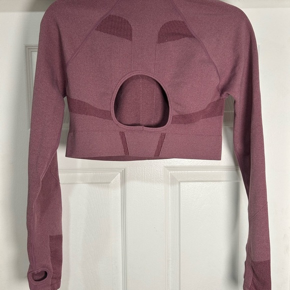Adore Me Mauve Long Sleeve Crop Top - Picture 3 of 3